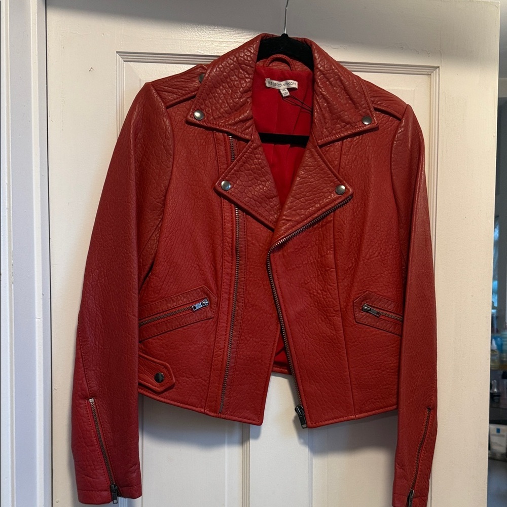 Rebecca Minkoff Cherry Red Leather Jacket